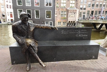Sculpture on a Bench in Amsterdam